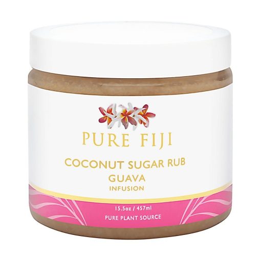 Guava - Pure Fiji Coconut Sugar Rub 15.5 oz | Coconut Body Scrub | Smooths and Softens Skin | Organic Exfoliating Sugar Scrub for Body