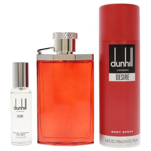 Desire by Alfred Dunhill for Men - 3 Pc Gift Set 3.4oz EDT Spray, 1oz EDT Spray, 6.6oz Body Spray