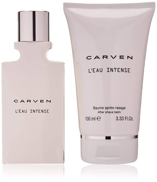 LEau Intense by Carven for Men - 2 Pc Gift Set 1.66oz EDT Spray, 3.33oz After Shave Balm