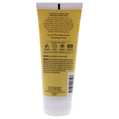 Aloe and Shea Butter Body Lotion by Burts Bees for Unisex - 6 oz Body Lotion