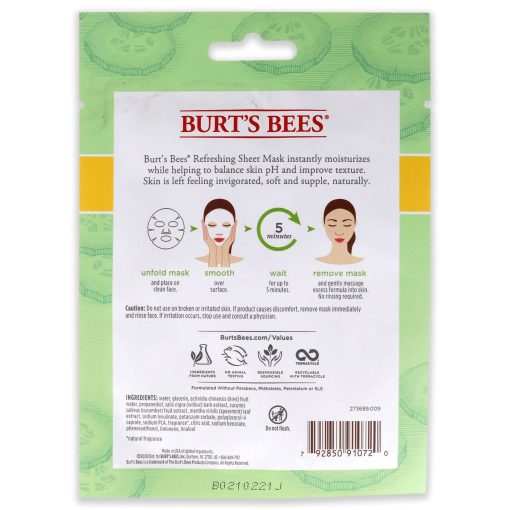 Refreshing Sheet Mask - Cucumber by Burts Bees for Unisex - 1 Pc Mask