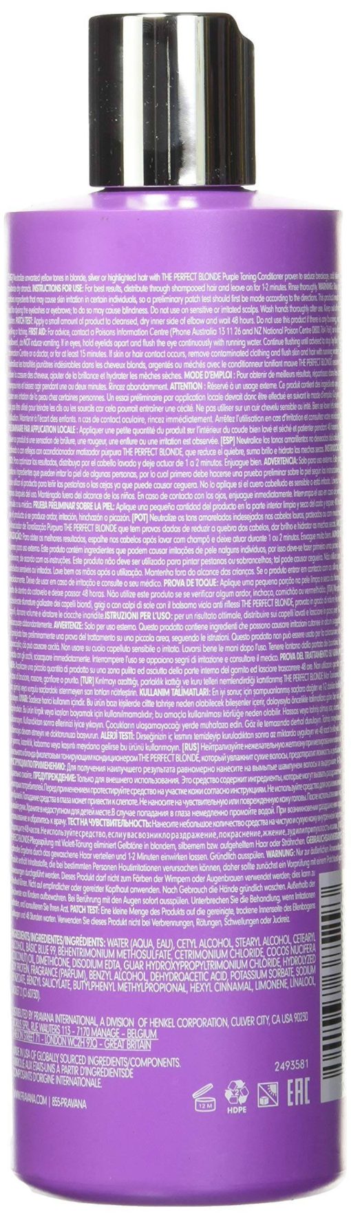 The Perfect Blonde Purple Toning Conditioner by Pravana for Unisex - 11 oz Conditioner