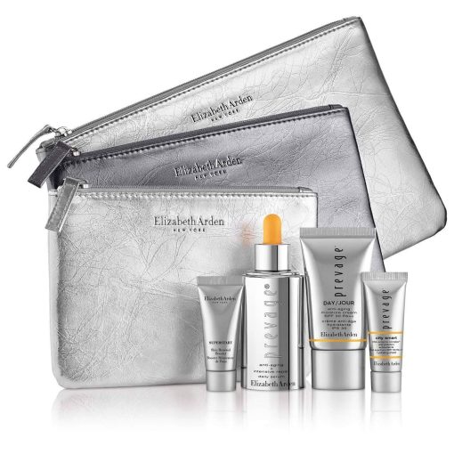 Prevage Intensive Repair Anti-Aging Solution Set by Elizabeth Arden for Unisex - 3 Pc 1oz Daily Serum, 15ml Moisture Cream SPF 30 , 5ml City Smart SPF 50, 5ml Superstart Skin Renewal Booster, 3 Bags