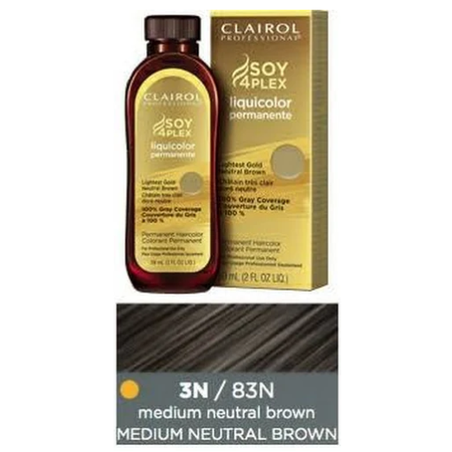 83N Medium Neutral Brown - Clairol Soy 4Plex Liquicolor Permanente 2 Oz