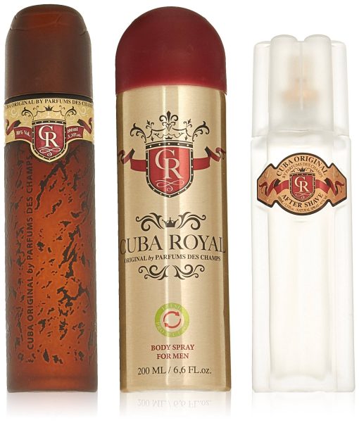 Cuba Royal by Cuba for Men - 3 Pc Gift Set 3.3oz EDT Spray, 6.7oz Body Spray, 3.3oz After Shave