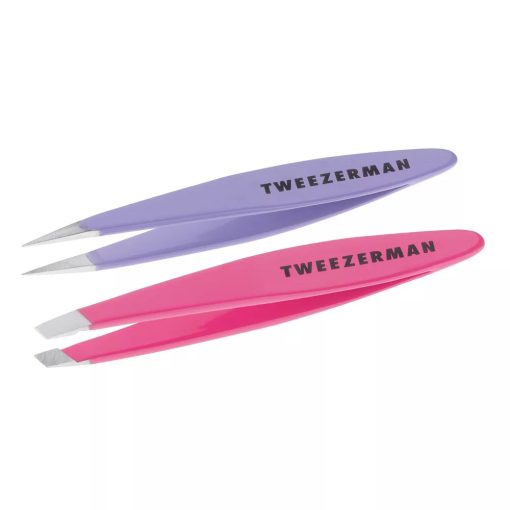 Tweezerman Mini Slant & Point Combo Set | Stainless Steel With Color Finish