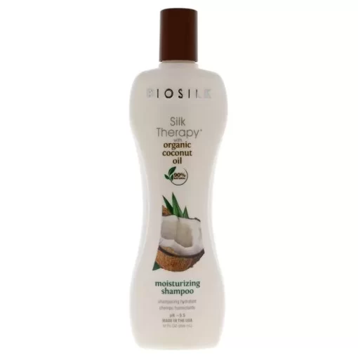 Silk Therapy with Organic Coconut Oil Moisturizing Shampoo by Biosilk for Unisex - 12 oz Shampoo