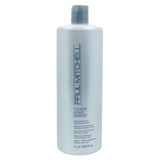 Paul Mitchell Platinum Blonde Shampoo Cools Brassiness Eliminates Warmth Liter