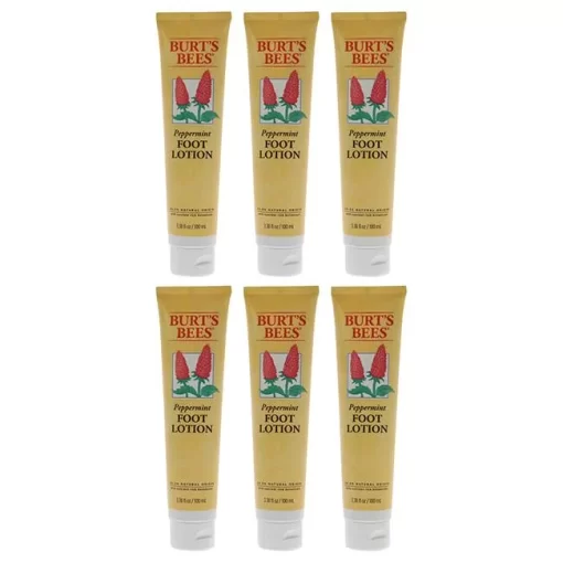 Peppermint Foot Lotion by Burts Bees for Unisex - 3.38 oz Lotion - Pack of 6