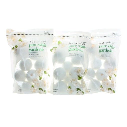 Pure White Gardenia By Bodycology, 3 Pack Of 8 Bath Fizzies Total Of 24