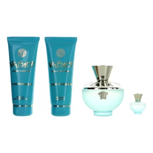 Versace Dylan Turquoise By Versace, 4 Piece Gift Set For Women