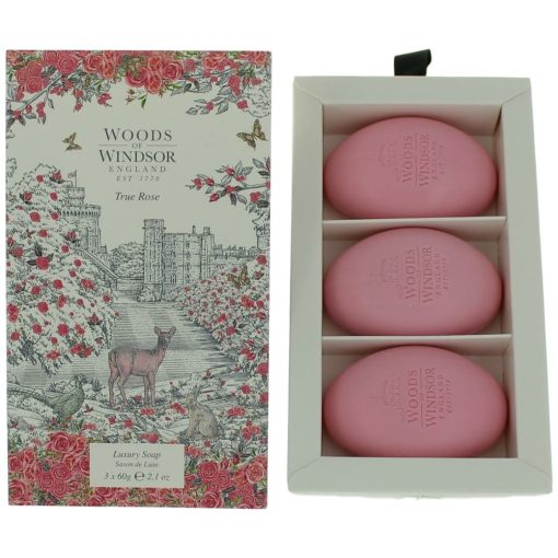 Woods Of Windsor True Rose By Woods Of Windsor, 3 X 2.1 Oz Luxury Soap For Women