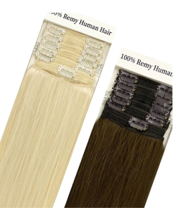 Hair Couture Neophilia 9 Pcs Clip On Extensions 18 - Color 24/18 | 100% Remy Human Hair